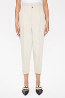 Milky Brown High waist  Pleated pants 41370