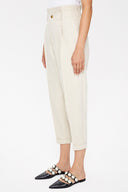 Milky Brown High waist  Pleated pants 41370