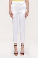 White Elastic waist tube leg pants 41373