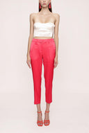 Red Elastic waist tube leg pants 41373