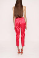 Red Elastic waist tube leg pants 41373