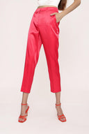 Red Elastic waist tube leg pants 41373