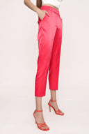 Red Elastic waist tube leg pants 41373