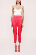 Red Elastic waist tube leg pants 41373