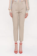 Beige Elastic waist tube leg pants 41373