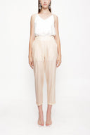 Ecru Beli lastikli pantolon 41619