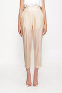 Ecru Beli lastikli pantolon 41619