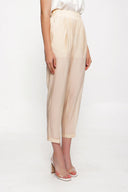 Ecru Beli lastikli pantolon 41619