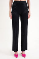 Black Wide cut trousers with elastic waist 41621