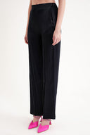 Black Wide cut trousers with elastic waist 41621