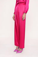 Fuchsia Wide cut trousers with elastic waist 41621
