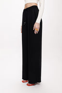 Black Wide cut trousers with elastic waist 41623