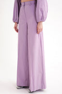 Lilac Wide cut trousers with elastic waist 41629