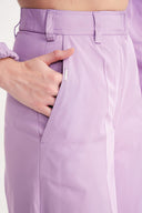 Lilac Wide cut trousers with elastic waist 41629