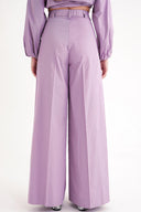 Lilac Wide cut trousers with elastic waist 41629