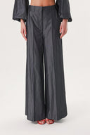 Anthracite Wide cut trousers with elastic waist 41629