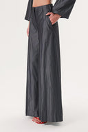 Anthracite Wide cut trousers with elastic waist 41629