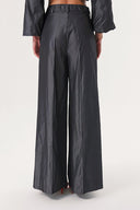 Anthracite Wide cut trousers with elastic waist 41629