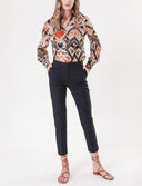 Black Elastic waist tube leg pants 41630