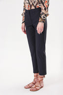 Black Elastic waist tube leg pants 41630