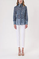 White Elastic waist tube leg pants 41630