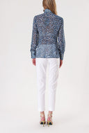 White Elastic waist tube leg pants 41630