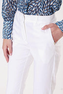 White Elastic waist tube leg pants 41630