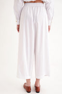 White Loose fit trousers with elastic waist 41645