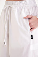 White Loose fit trousers with elastic waist 41645