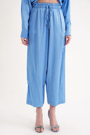 Blue Loose fit trousers with elastic waist 41646