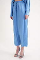 Blue Loose fit trousers with elastic waist 41646