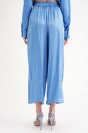 Blue Loose fit trousers with elastic waist 41646