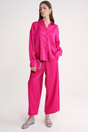 Fuchsia Loose fit trousers with elastic waist 41646