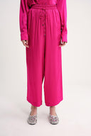 Fuchsia Loose fit trousers with elastic waist 41646
