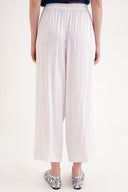 Ecru Loose fit trousers with elastic waist 41646