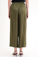 Khaki Loose fit trousers with elastic waist 41646