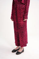 Burgundy Loose fit trousers with elastic waist 41646