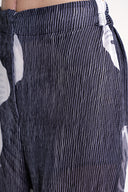 Black Pleated wide leg trousers with elastic waist 41649