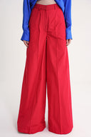 Red Wide cut trousers with elastic waist 41653