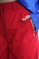 Red Wide cut trousers with elastic waist 41653