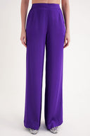 Purple Elastic waist wide leg trousers 41658