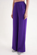 Purple Elastic waist wide leg trousers 41658