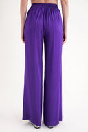 Purple Elastic waist wide leg trousers 41658