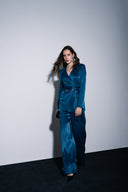 Oil Elastic waist wide leg trousers 41658