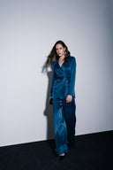 Oil Elastic waist wide leg trousers 41658