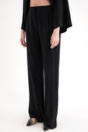 Black Elastic waist wide leg trousers 41659