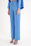 Blue Elastic waist wide leg trousers 41659