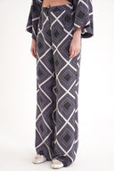 Lilac Elastic waist wide leg trousers 41659