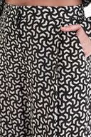 Patterned Elastic waist wide leg trousers 41659