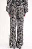 Patterned Elastic waist wide leg trousers 41659
